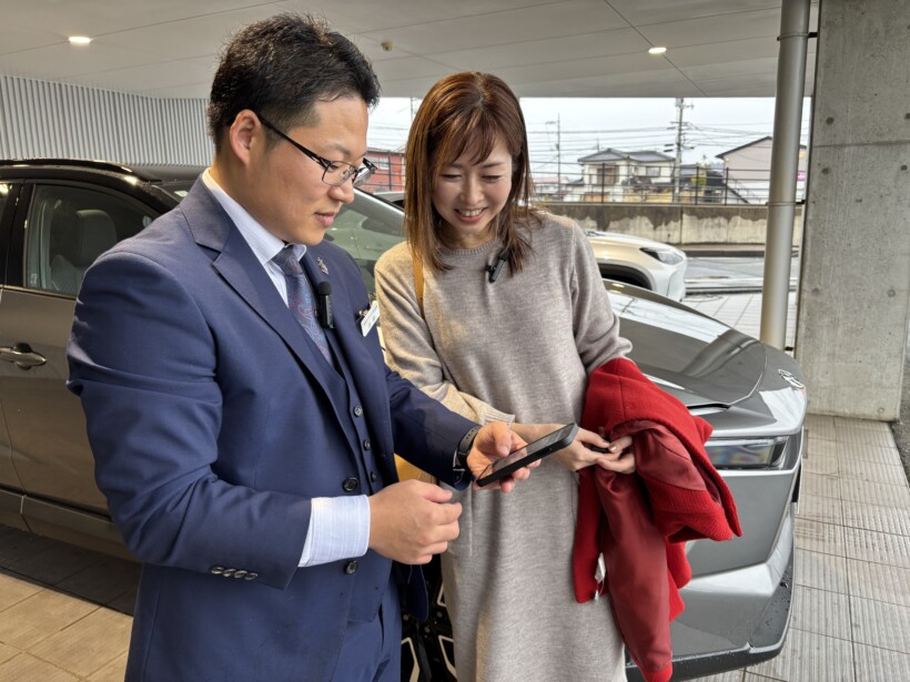 トヨタ bZ4X 外観（鳥取市内での試乗風景）