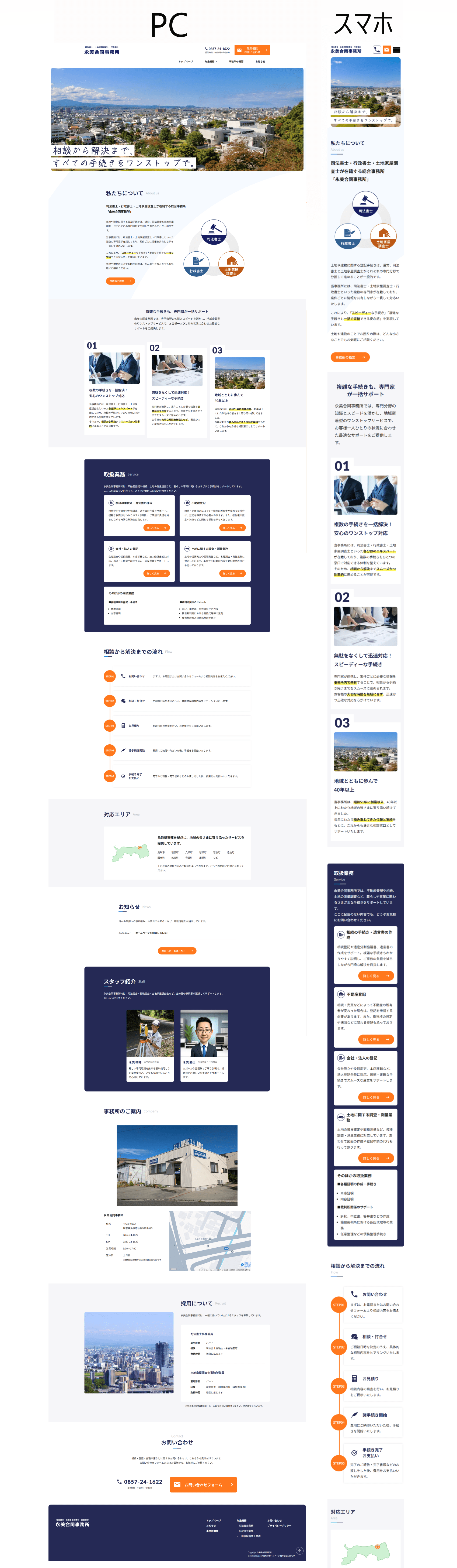 永美合同事務所のPC・スマホデザイン