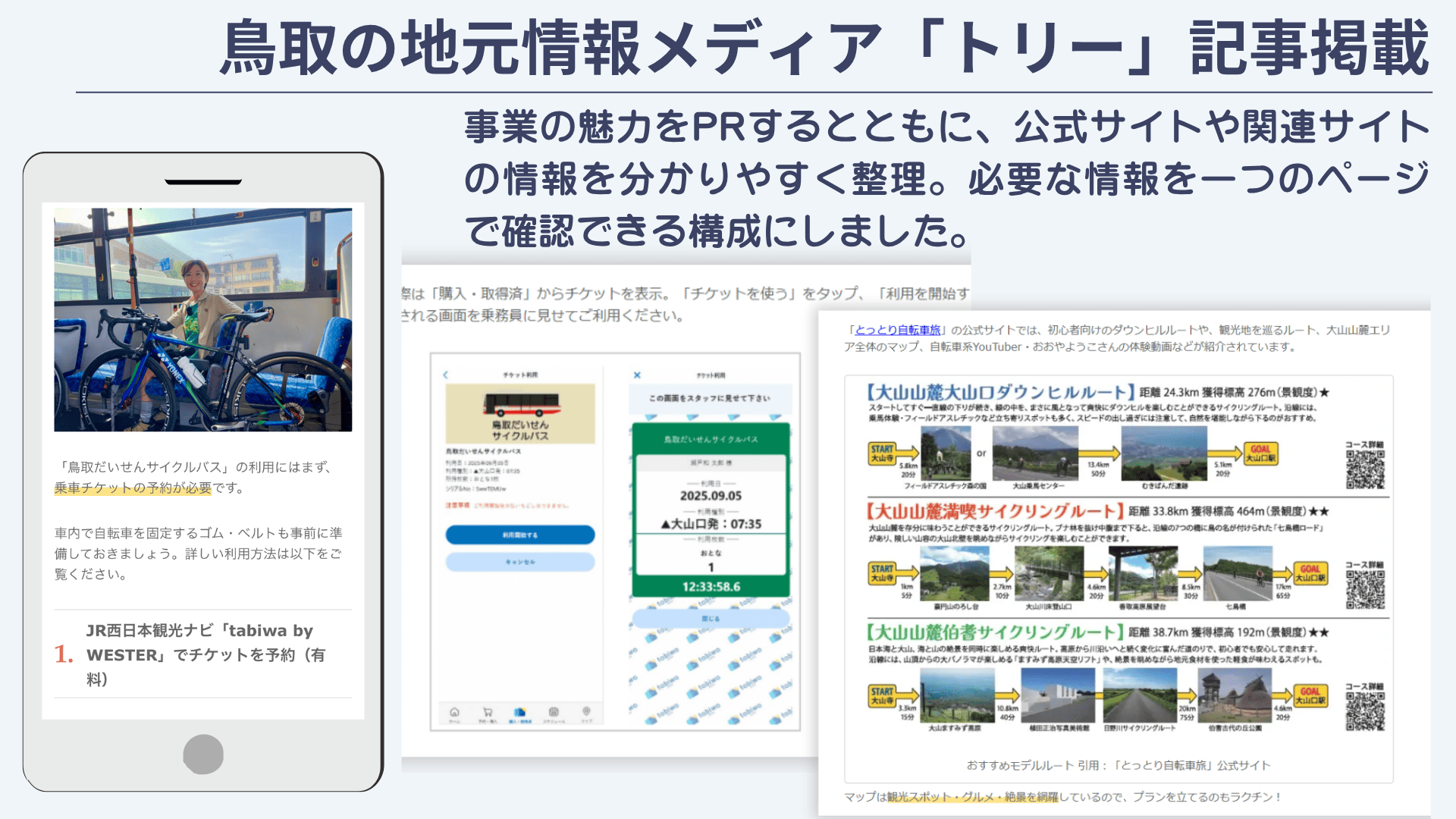 トリーで制作した鳥取だいせんサイクルバスの紹介記事